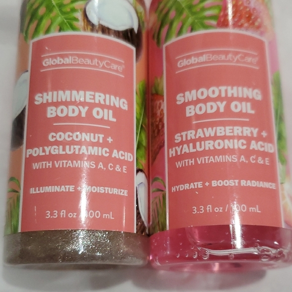 Shimmering coconut polyglutamic oil and strawberry hyaluronic acid smoothing oil - Picture 1 of 10